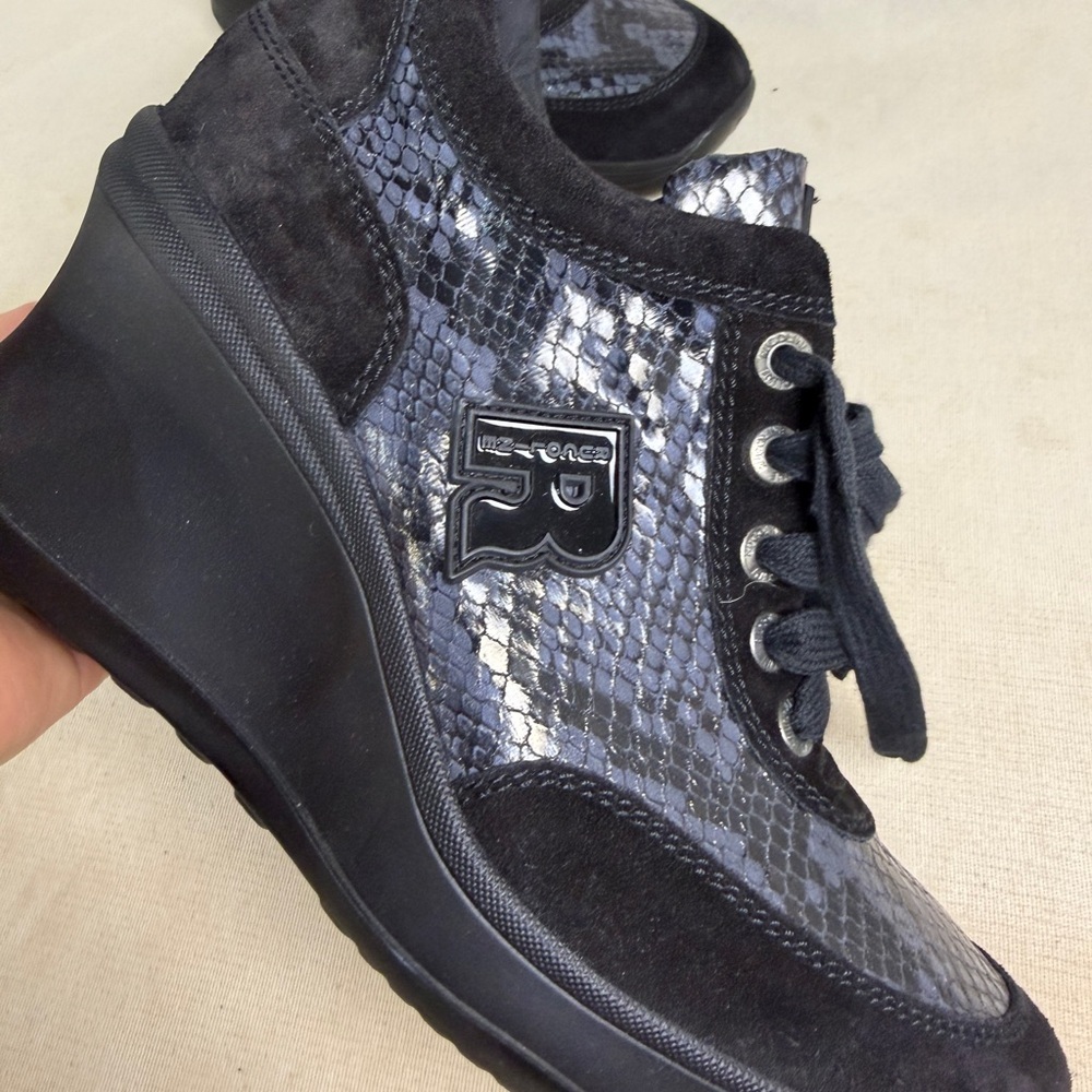 RUCOLINE Wedge Sneakers EU40 Black Logo  New In The Box